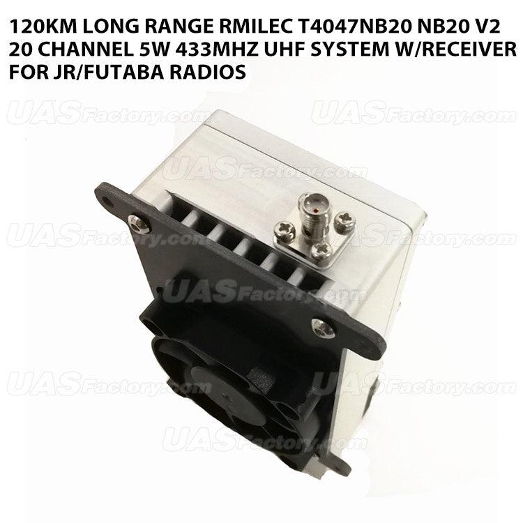 120KM Long Range RMILEC T4047NB20 NB20 V2 20 Channel 5W 433Mhz UHF System w/Receiver for JR/Futaba Radios 120KM Long Range RMILEC T4047NB20 NB20 V2 20 Channel 5W 433Mhz UHF System w/Receiver for JR/Futaba Radios